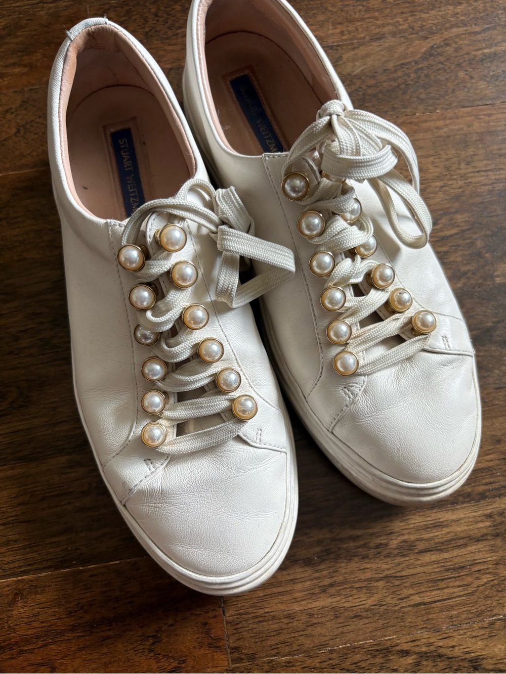 Stuart Weitzman Pearl-Accent Excelsa Sneaker